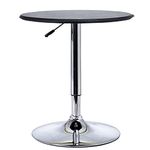 HOMCOM Adjustable Round Bistro Bar Table with PVC Leather Top Steel Base Home Kitchen Dining Desk Black