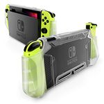 Mumba Dockable Case Compatible for Nintendo Switch, [Blade Series] TPU Grip Protective Cover Case with Ergonomic Design and Comfort Grip (Clear)