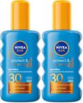 NIVEA SUN Protect & Bronze Sun Spray (200 ml), Bronzing Tanning Lotion Spray with SPF30, Advanced Suncream Protection, Natural Pro-Melanin Extract (Packing May Vary) (Pack of 2)