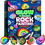 Kids Rock Painting Kit - Glow in The Dark - Arts & Crafts Christmas Gifts for Boys and Girls Ages 4-12 - Craft Activities Kits - Creative Art Toys for 4, 5, 6, 7, 8, 9, 10, 11 & 12 Year Old Kids (Glow In The Dark)