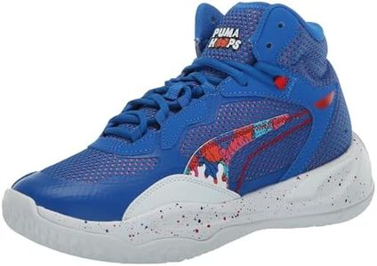 PUMA Unisex-Child Playmaker Sneaker, Puma Team Royal-for All Time Red, 5.5 Big Kid