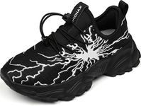 BRONAX All Black Boys Slip on Shoes Youth Laceless Sneakers Size 3 Comfortable Lightweight School Shoes Athletic Running Tennis for Big Kids