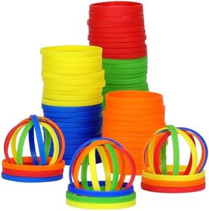LVNRIDS 50 pezzi Braccialetti in silicone per Adulti, 8 inch Lunghezza Polsini elastici di gomma di sport Regali sfusi Forniture per insegnanti Decorazioni per feste Multicolore