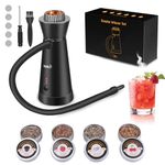 BORUIT SK301B Cocktail Smoker Kit,Smoking Gun Food Smoker with 4 Flavors Wood Chips,Portable Aluminum Alloy Drink and Food Smoker Infuser for Kitchen Cocktails Meat BBQ Cheese(Black)
