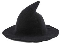 Edoneery Halloween Witch Hat Wide Brim Foldable Pointed Cap for Halloween Party Costume Accessory(Black)