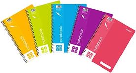 Quill, A4 Notebook, 7mm lined, 120 Pages, 70gsm, Pack 5, Assorted Colour, Wirebound, Water Resistant Cover