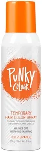 Punky Temporary Hair Color Spray, Tiger Orange, Non-Sticky, Non-Damaging Hair Dye Instant Vivid Hair Color, 3.5 oz, 1-Pack