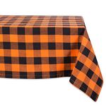 DII Buffalo Check Collection Classic Farmhouse Tablecloth Cotton Orange and Black Tablecloth, 52 x 52 cm