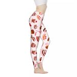 Coloranimal Girl's Yoga Leggings Cute Cake Print Activity Leggings High Waist Tummy Control Workout Pants -L