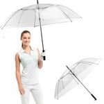 FLETIX Stylish-Premium-Clear-Golf-Umbrella-Transparent-Auto-Open-Large-Stick-Windproof-Waterproof-Wedding-Style-Rain-Umbrellas-For-Travel-Outdoor-Events-Photoshoot