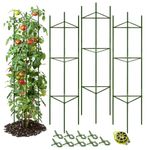 GROWNEER 3-Pack Plant Cages Assembled Tomato Garden Cages Stakes Vegetable Trellis, w/ 9Pcs Clips, for Vertical Climbing Plants