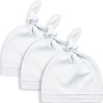 KiddyCare Doctor Developed Baby Hats 0-6 Months/Newborn Hats/Preemie Hats GOTS Organic Certified 100% Cotton Newborn Beanie/Baby Cap - Unisex Newborn Hats for Boys/Newborn Hats for Girls White