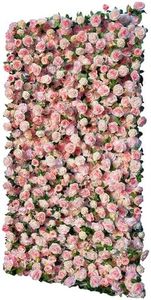 Artificial Flower Wall Panels 4Ft x 8Ft, 5D Silk Wedding Flower Wall, Photo Booth Flower Backdrop for Wedding, Baby Shower & Bridal Shower Decor