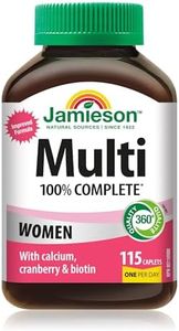 Jamieson 100% Complete Multivitamin for Adult Women, with Calcium, Cranberry & Biotin
