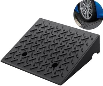 Rubber Curb Ramp 19.6" × 19.6" × 5", Heavy Duty Rubber Threshold Ramp Shed Ramp, Portable Driveway Ramp for Sidewalk Cars Wheelchairs Scooter Lawn Mower Loading Dock Pets, 1 PCS