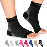 NEWZILL Plantar Fasciitis Socks with Arch Support, BEST 24/7 Foot Care Compression Sleeve, Eases Swelling & Heel Spurs, Ankle Brace Support, Increases Circulation, Relieve Pain Fast (S/M, Black)