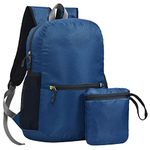 FATMUG Rucksack Travel Backpack For Camping, Trekking- Foldable, Light-Weight, (25 L, Navy), Medium