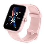 Amazfit BIP 3 Pro Smart Watch for Men and Women, Health and Fitness Tracker, 1.69" Large Color Display, 14-Day Battery Life, 5 ATM Water-Resistance, 4 Satellite Positioning Systems, Pink