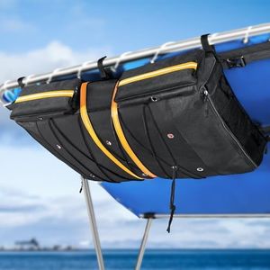 SKYJDM Waterproof T-Top Storage Bag, 600D Oxford-Fabric Boat Storage Bags - Holds Up to 6 Type II Life Jackets - Multi-Organizer Fits Most T-Top Boats
