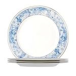 Dinner Plates Fine Bone China Dinnerware Set 10.5 inch Plate 4 Pcs Elegant Countryside Collection Gilt Edged High Grade Porcelain Tableware Sets For 4 People with Gift Box Packaging