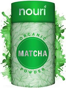 Nouri, Organic Matcha Green Tea Powder, Ceremonial Grade, Pesticide-Free, Vegan & Vegetarian - Hot & Cold Drinks, Cooking & Baking, 100g (100 Servings)