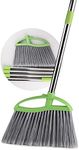 GLOYY Heavy-Duty 145cm Broom with Adjustable Handle, Green, Nylon Bristles for Hard Floor