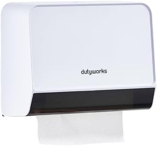 DUTYWORKS Paper Towel Dispenser Wall Mounted, Multifold Hand Towel Dispenser for Kitchen Bathroom Home Business, Trifold/C Fold/Z Fold Paper Towel Holder with Lock, Universal Paper, White