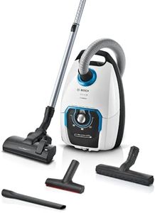Bosch Staubsauger mit Beutel ProSilence Serie 8 BGB75XSIL, Bodenstaubsauger, ideal für Allergiker, Hygiene-Filter, 10 Jahre Motorgarantie, Hartbodendüse, langes Kabel, Made in Germany, 650 W, weiß
