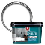 V33 Renovation Wall Tile & Panelling Paint - No Undercoat Needed - for High Moisture Surfaces - Resistant to Temperature Variations - White Satin 2L