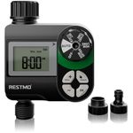 RESTMO Water Timer, Irrigation Hose Timer with Rain Delay/Manual/Automatic Watering System for Outdoor Faucet, Garden Sprinkler, Yard and Lawn