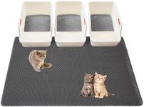 Cat Litter Box Mat-Super Large 47''x36'' Litter Trapping Mat for Cat-XXL Litterbox Matt for Floor-2 Layer Catcher Rug for Pet kitty Litterbox-Waterproof Urine Proof,Non-Slip