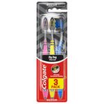 Colgate ZigZag Black Medium Manual Toothbrush, Pack of 3 (Assorted Color)