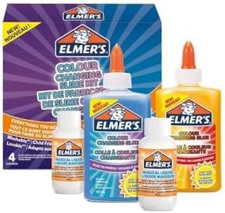 Elmer’s Colour Changing Slime Kit | Slime Supplies Include Colour Changing Glue & Magical Liquid Slime Activator | Activates with UV Light | Washable & Kid Friendly | 4 Count