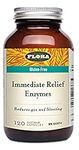 Flora Health Immediate Relief Enzymes with Lactase, Enhances Digestion & Provides Relief for Lactose Intolerance, Gluten-Free, Non GMO, 120 Vegetarian Capsules, Glass Bottle