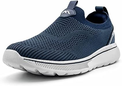 ODCKOI Chaussures de Course Homme Slip on Baskets sans Lacets Baskets Fitness Running Chaussures de Respirante Sport Chaussures Bleu foncé 43