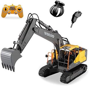 Mostop Remote Control Excavator 1/16 Scale 3 in 1 Shovel Loader RC Excavator Digger Toy with 2 Tools, 2.4Ghz 17 Channel Full Functional RC Construction Truck Vehicle Tractor with Sound and Light