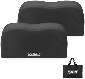 RVMATE RV Tire Covers, Dual Axle Wheel Cover (2 Pack) Fits 30''-33'' Diameter Tires, Waterproof Anti-UV 600D Oxford Black Covers Accessories for RV/Truck/Trailer