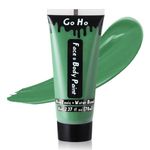 Go Ho Green Cream Face Body Paint,2.37 Oz(70ml) Water Based Green Face Painting for Adults Children SFX Cosplay Costumes Festivals Halloween,St Patricks Day Accessories