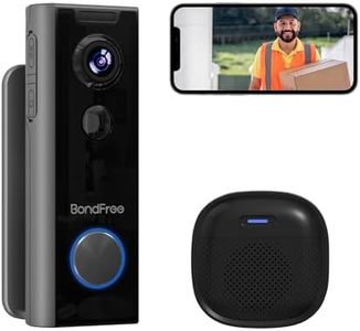 BondFree Wireless Doorbell Camera with Wireless Chime, Doorbell Mount, Video Doorbell Wireless HD, 2.4GWiFi, 2-Way Audio, Night Vision, Cloud SD Card Storage, Compatible with Alexa, Google Assistant