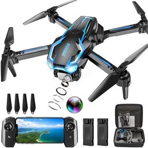 2K HD FPV Drone with Camera for Adults - Altitude Hold, One-Key Takeoff/Landing, 3 Speed Modes, Headless Mode, 2 Batteries, Foldable & Portable, Best Gifts for Beginners, Teen Boys & Girls