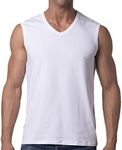 Y2Y2 Men's Sleeveless V-Neck T-Shirt, White, S (34"-36")