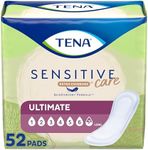 TENA Incontinence Pads, Bladder Control & Postpartum for Women, Ultimate Absorbency, Long Length, Sensitive Care - 52 Count