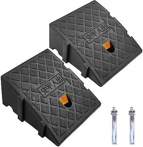 JAHOMFAI Bordsteinrampen, Aus Robustem Kunststoff, 2 Stück Tragbar Rampe Rollstuhl Türschwellenrampe für Auffahrt, Gehweg, Motorrad, Roller, Autos, mit 2 Erweiterungsbolzen(Schwarz 27 x 25 x 13 cm)