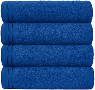 GC GAVENO CAVAILIA Large Towels Bath Sheet-Highly Absorbent Egyptian Cotton Towel Set-4 Pack Extra Soft Large Bath Towel Royal Blue-Quick Dry Bath Sheets-450 GSM Washable Towels, 75X135 Cm