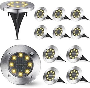 Joomer 12Pezzi Luci Solari per Giardino, 8 LED Lampade Solare Esterno Incasso Faretti a Terra Luce Sepolta Solare Impermeabile per Vialetto Scala Prato Paesaggio Strade Piscina Patio, Bianco Caldo