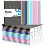 Koogel 16PCS Mini Lined Notebooks, Small Pocket Notebooks 9 x 13cm Colourful Notepads Journals 8 Colours for Students Traveler School Supplies