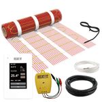 20 sqft HEATIT Warmmat Electric Radiant Self-Adhesive Floor Heat Heating System & ET-7A Thermostat & Alarm Monitor