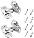 KiKiHong 2 Pcs 90 Degree Right Angle Door Latch Stainless Steel Tiny Door Bolt Buckle Hook Lock Bolt with Screws for Doors and Windows