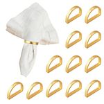 12PCS Metal Napkin Rings, Small Napkin Holder Rings Elegant Napkin Buckles Serviette Buckles Holiday Napkin Rings for Table Decor Valentine's Day Easter Wedding Christmas Dinner Party (Gold)