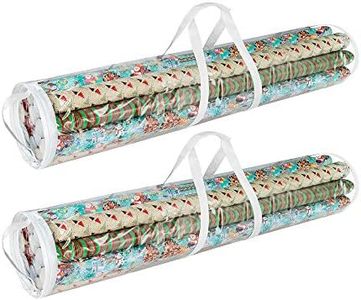 Elf Stor 83-DT5054 Gift Wrap Storage Bags Holds 40-Inch Rolls of Paper-2 Pack, X-LARGE, Clear, 2 Count